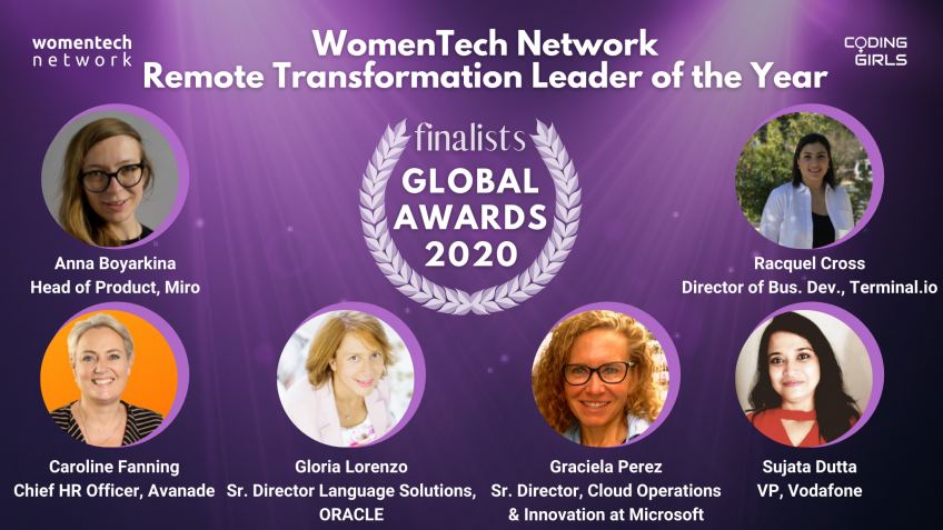 WomenTech Network Remote Transformation Leader of the Year Award 2020
