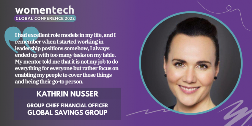 Women in Tech Global Conference Voices 2022 Speaker Kathrin Nusser at Global Savings Group